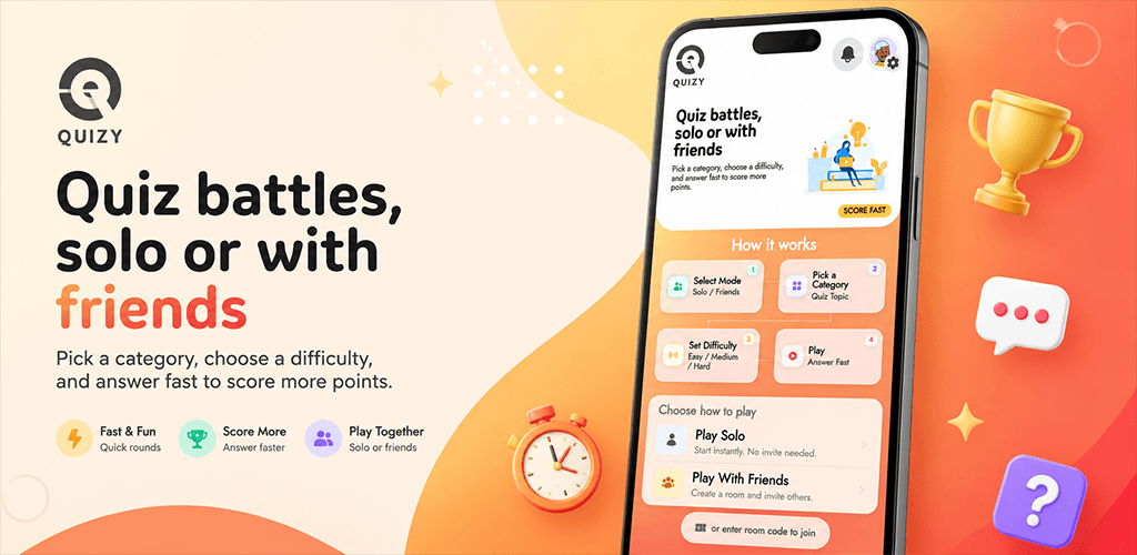 Quizy web app preview